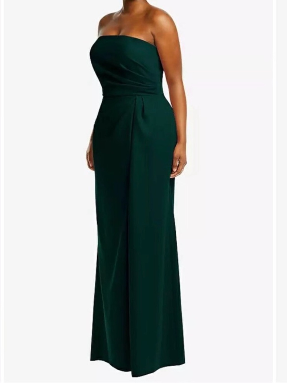 AFTER SIX Strapless Pleated Faux Wrap Trumpet Gown Dress Size 16 XL 1X Green NEW
